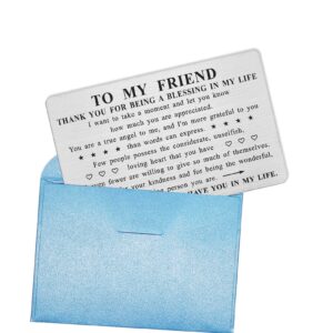 ABNTY Friend Gifts for Women, Thank You for Being a Friend Card, Appreciation Friend Gifts, Steel Engraved Wallet Card Insert