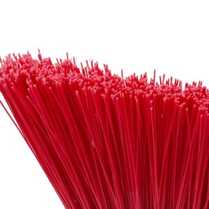 SPARTA Plastic Broom Head, Angled, Un-Flagged for Large Debris Indoor, Outdoor, Home, Restaurant, Lobby, Office, 12 Inches, Red