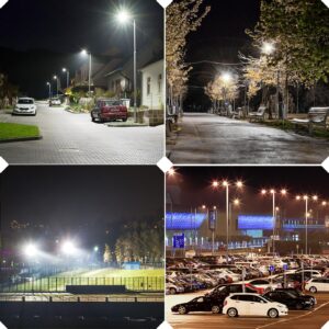 HYPERLITE LED Parking Lot Lights 300W LED Shoebox Light with Dusk to Dawn Photocell - 45000lm 5000K UL Certified IP65 LED Area Light for Court|Stadium|Parking Lot|Roadways