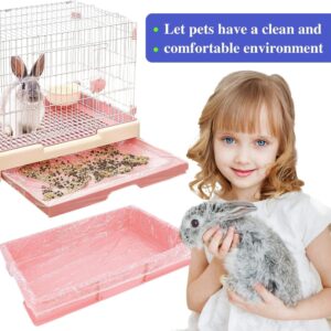 upcessory 100 pcs Disposable Cage Liners, Clear Plastic Rabbit Cage Liner Bag, Universal Toilet Film for Bunny, Hamster, Totoro, Hedgehog, Guinea Pig and Small Animals