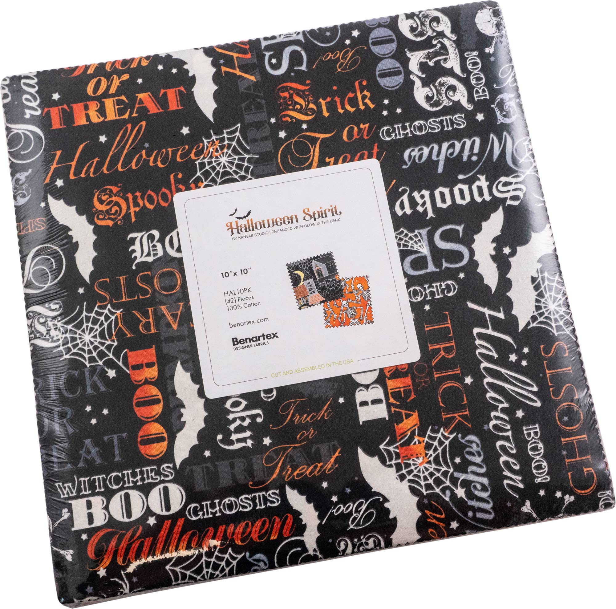 Kanvas Studio Halloween Spirit 10X10 Pack 42 10-inch Squares Layer Cake Benartex 10 Inches HAL10PK 0