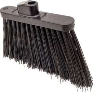 SPARTA Plastic Broom Head, Angled, Un-Flagged for Large Debris Indoor, Outdoor, Home, Restaurant, Lobby, Office, 12 Inches, Black