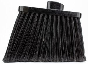 sparta plastic broom head, angled, flagged for small debris indoor, outdoor, home, restaurant, lobby, office, 12 inches, black