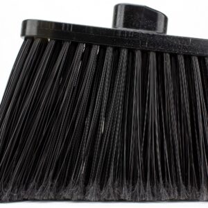 SPARTA Plastic Broom Head, Angled, Flagged for Small Debris Indoor, Outdoor, Home, Restaurant, Lobby, Office, 12 Inches, Black