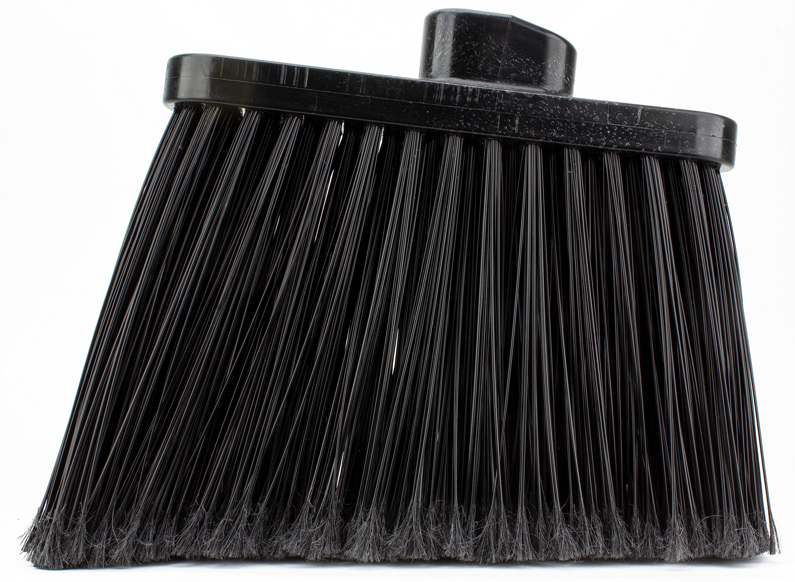 SPARTA Plastic Broom Head, Angled, Flagged for Small Debris Indoor, Outdoor, Home, Restaurant, Lobby, Office, 12 Inches, Black