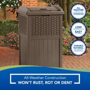 Rubbermaid 123-Gallon Storage Deck Box and Suncast 33-Gallon Trash Can Outdoor Storage Bundle