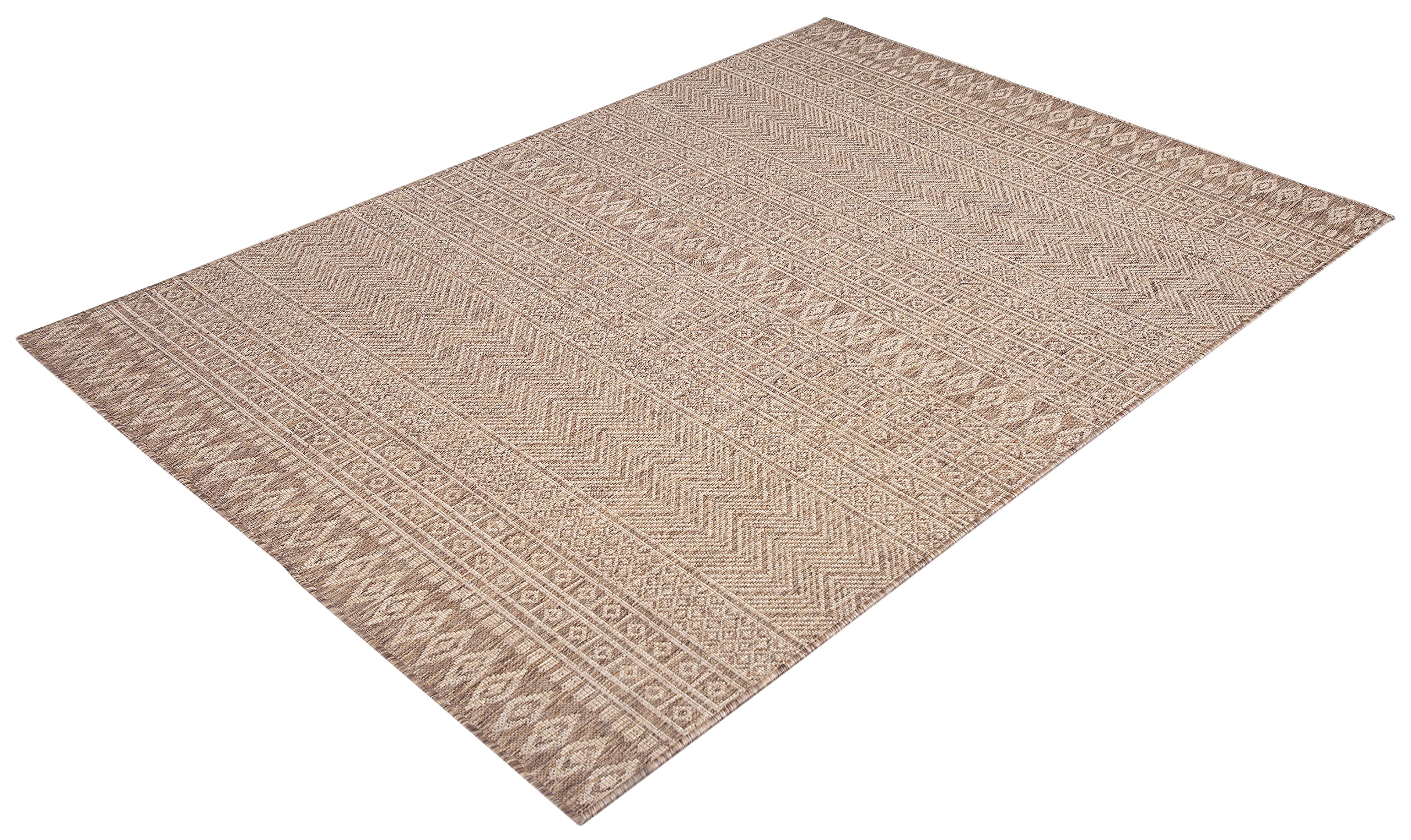 HOMEGNOME Indoor Outdoor Boho Vintage Area Rug (Stain Resistant, Easy to Clean, Washable, Non Shedding) (8'x10', Natural Neutral)