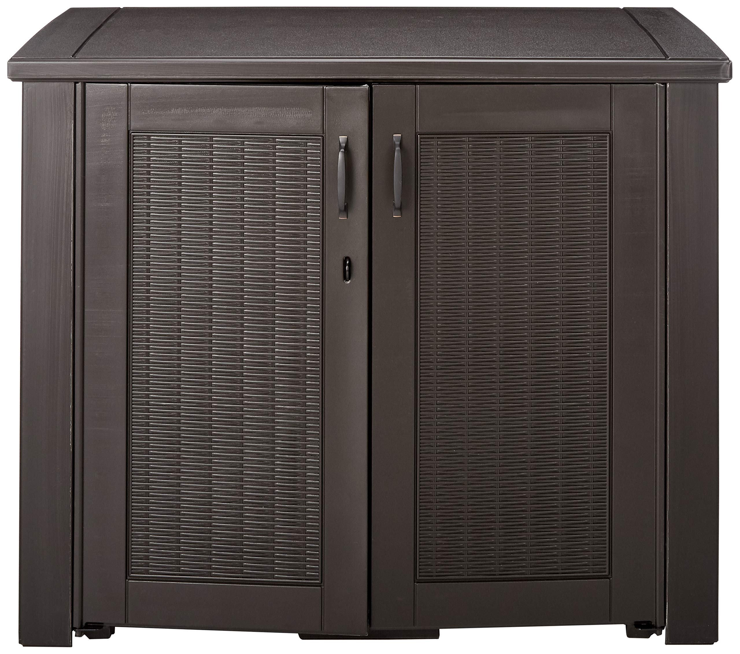 Rubbermaid 123-Gallon Storage Deck Box and Suncast 33-Gallon Trash Can Outdoor Storage Bundle