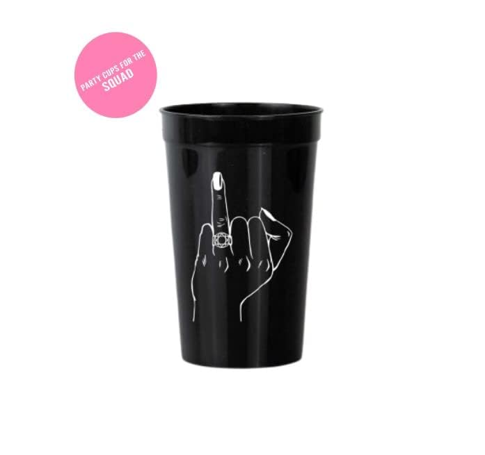 Bach Bride Bachelorette Party Decorations Ring Finger Reusable Cups - 12 Stadium Cups | Bridal Shower Gift, Bridesmaid Favors