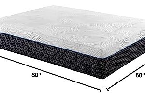 Lexicon Rischitelli 14-Inch Latex Micro Coil Hybrid Mattress, Queen, White