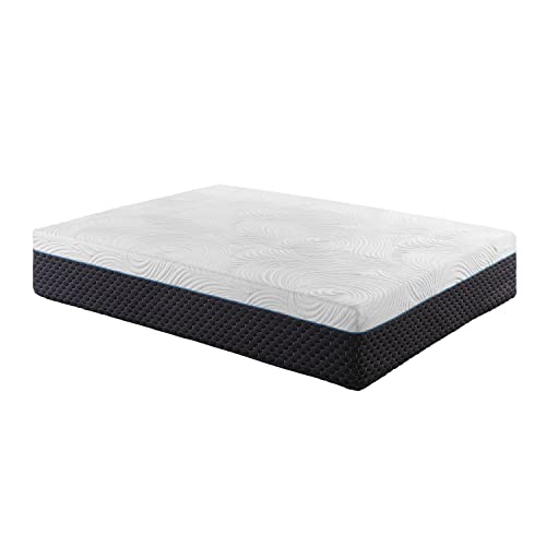 Lexicon Rischitelli 14-Inch Latex Micro Coil Hybrid Mattress, Queen, White