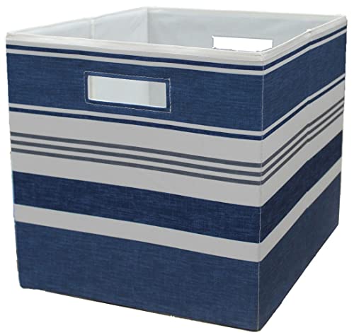 Deahun Better Homes & Gardens Fabric Cube Storage Bins (12.75" x 12.75"), Washed Indigo, 2 Pack (Indigo)