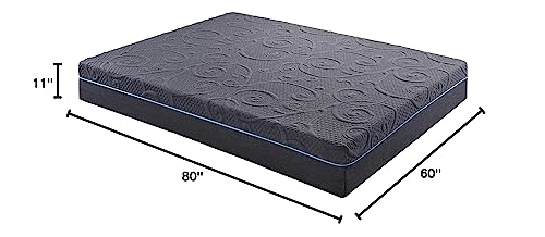 Lexicon Radley 11-Inch Gel Infused Memory Foam Hybrid Mattress, Queen, Gray