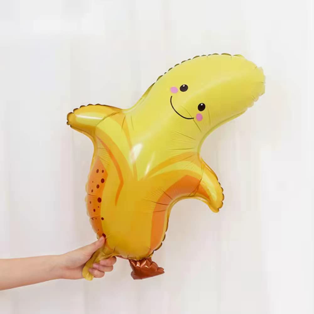 HORUIUS Banana Balloons Fruit Banana Foil Mylar Balloons for Baby Shower Banana Themed Party Birthday Decoration Supplies 28 inch 5PCS