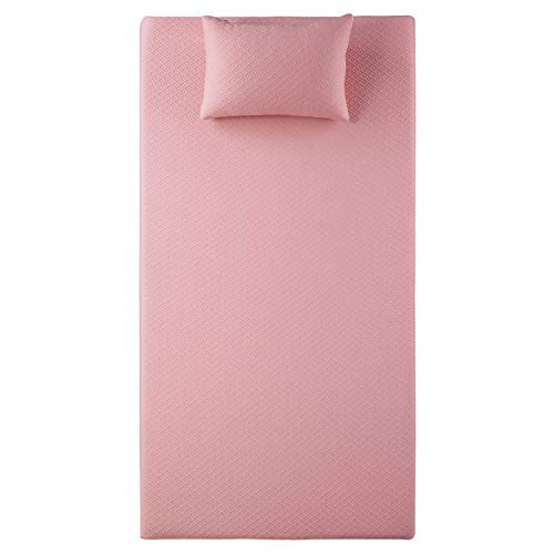 Lexicon Valente 7-Inch Gel-Infused Memory Foam Mattress Set, Twin, Pink