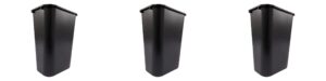 rubbermaid commercial 295700bk deskside plastic wastebasket, rectangular, 10 1/4 gal, black (3)