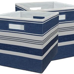 Deahun Better Homes & Gardens Fabric Cube Storage Bins (12.75" x 12.75"), Washed Indigo, 2 Pack (Indigo)