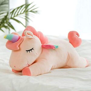 hitoshe Unicorn Stuffed Animals, Soft Unicorn Plush Hugging Pillow Toy Gifts for Kids (Pink, 12 in)