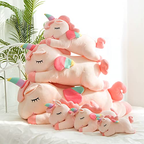 hitoshe Unicorn Stuffed Animals, Soft Unicorn Plush Hugging Pillow Toy Gifts for Kids (Pink, 12 in)