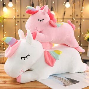 hitoshe Unicorn Stuffed Animals, Soft Unicorn Plush Hugging Pillow Toy Gifts for Kids (Pink, 12 in)