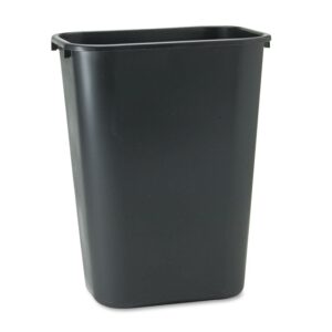 Rubbermaid Commercial 295700BK Deskside Plastic Wastebasket, Rectangular, 10 1/4 gal, Black (3)