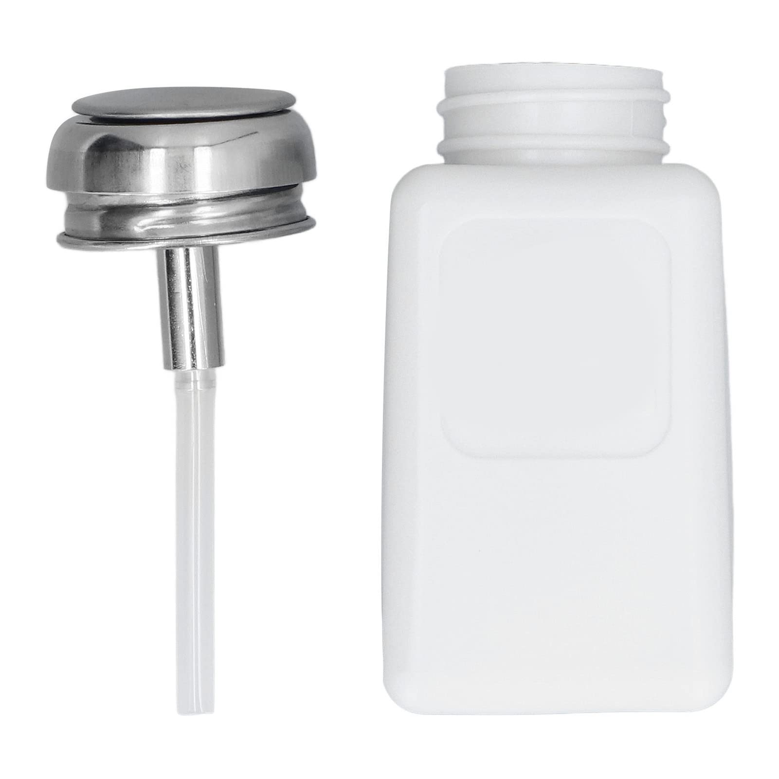 200ML Solvent Dispenser Press Type ESD Anti Static Bottle HDPE with Stainless Steel Lid(White)