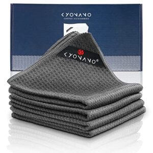 kyonano espresso accessories - barista micro cleaning towels 4 pack - make the perfect coffee or espresso - coffee accessories for barista to clean steam wand coffee or espresso machine(12''x12'')