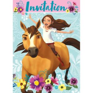 Unique Spirit Riding Free Horse Birthday Party Supplies Bundle includes 24 Party Invitations with Envelopes