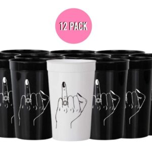 Bach Bride Bachelorette Party Decorations Ring Finger Reusable Cups - 12 Stadium Cups | Bridal Shower Gift, Bridesmaid Favors