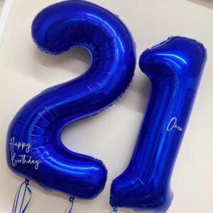 Navy Blue Number 2 Balloons,40 Inch Dark Blue 2 Birthday Balloon Large Foil Mylar Number Digital Balloons for Birthday Party Graduation Baby Shower Anniversary Decorations