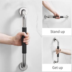 Top hacker Bathroom Grab Bar Stainless Steel Bath Grab Rail Shower Safety Handrail Anti Slip Rubber Grip Balance Bar Handle for Elderly Disabled Children Kitchen Toilet (Size : 11.8Inch)