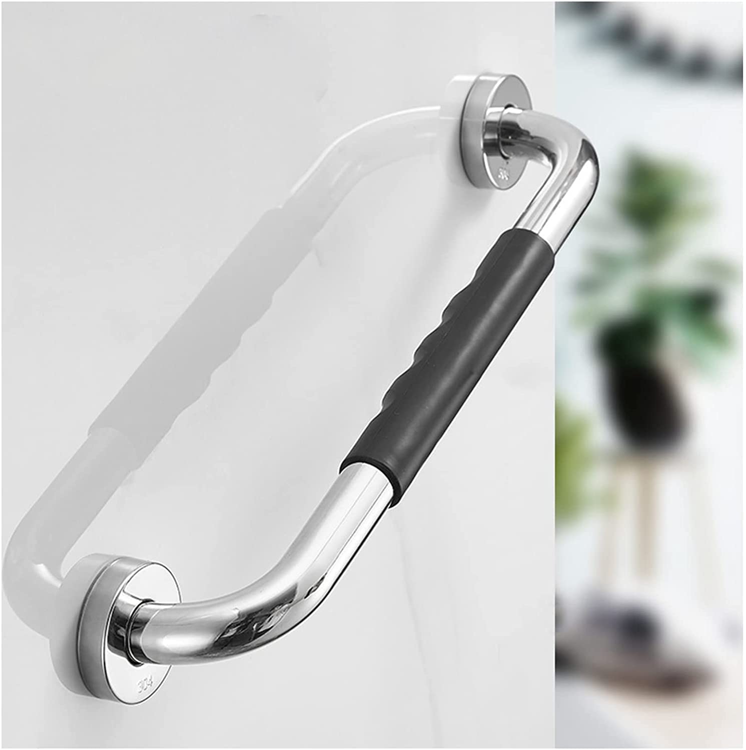 Top hacker Bathroom Grab Bar Stainless Steel Bath Grab Rail Shower Safety Handrail Anti Slip Rubber Grip Balance Bar Handle for Elderly Disabled Children Kitchen Toilet (Size : 11.8Inch)