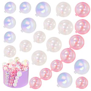 24 pcs balls cake toppers bubble mini balloon topper pearl insert cupcake diy decoration for wedding anniversary graduation birthday party baby shower