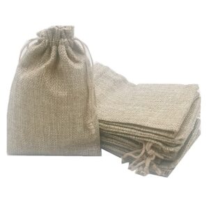 lanxingyan 50pcs 3x4 inch burlap gift bags with drawstring linen sacks bag for wedding favors party diy craft (3x4 inch, cream)