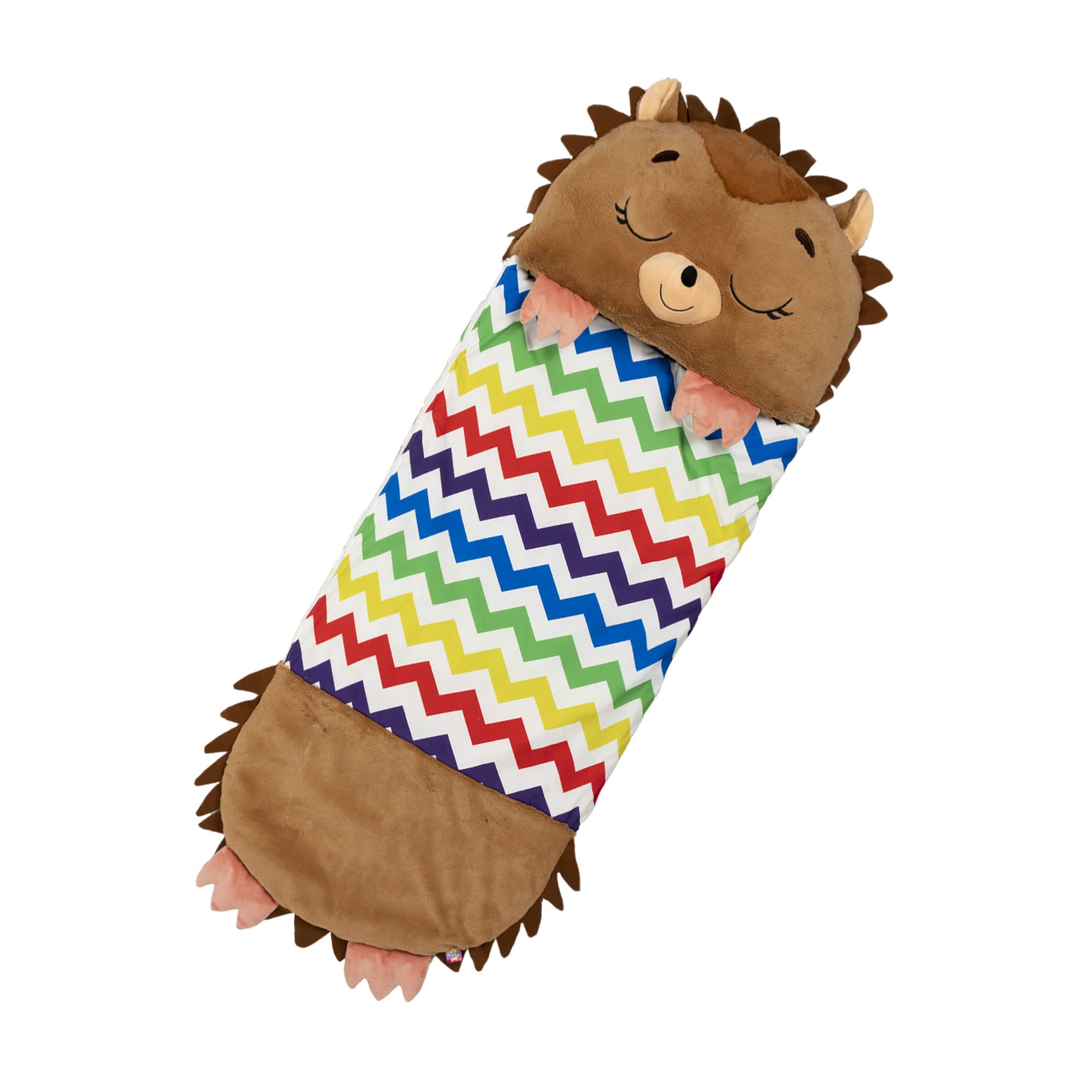 Happy Nappers: Pillow & Sleepy Sack: Medium - Hedgehog - 54 x 20, 2-in-1: Plush Animal Opens Into Sleeping Bag, Soft Play & Nap Character, Kids 3+