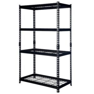 pachira 36" w x 18" d x 60" h adjustable height 4-shelf steel shelving unit utility organizer rack for home, office, and warehouse, black