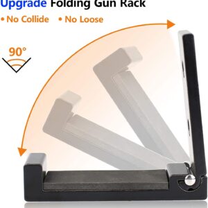 GOHIKING 6PCS Folding Wall Hooks,Indoor Gun Racks with Soft Padding,Excellent for Hanging or Storing Any Long Gun,Shotgun,Rifle,Sword and Bow,Sturdy Wall Hook Wall Mount (Black)