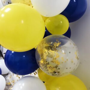 Graduation Party Decorations Navy Blue Yellow 2024/Blue Yellow Balloons/Michigan Balloons/Blue Yellow Birthday Party Decorations 40pcs for Blue Yellow Graduation Decorations 2024