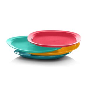 tupperware brand microwave reheatable luncheon plates - dishwasher & microwave safe - bpa free - reusable, lightweight, durable & great for kids