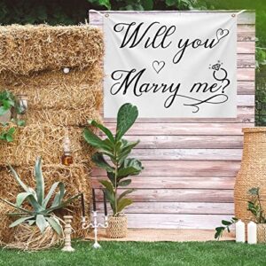 Will You Marry Me Tapestry Marry Me Sign Will You Marry Me Banner Wall Hanging Hand Lettering Engagement Decorations for Wedding Proposal Party Decor Bedroom Living Room Wall Backdrop 59.1 x 51.2 Inch