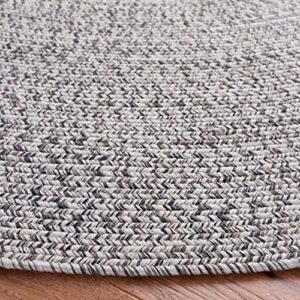 SAFAVIEH Braided Collection 5' Round Grey/Ivory BRA201F Handmade Farmhouse Entryway Foyer Living Room Bedroom Kitchen Area Rug