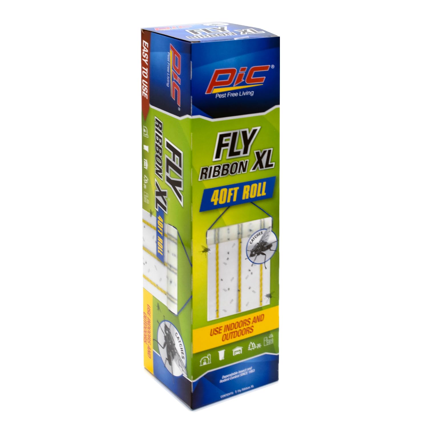 PIC Fly Ribbon XL - Large Fly Traps for Outdoors and Barns, 40FT Roll