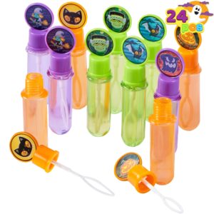 JOYIN 24 PCS Halloween Bubble Wands, 6 Character Styles Bubble Bottles for Kids Girls Boys Gift Toys, Novelty Bubble Blower Party Favor Supplies, Outdoor Indoor Activity Use