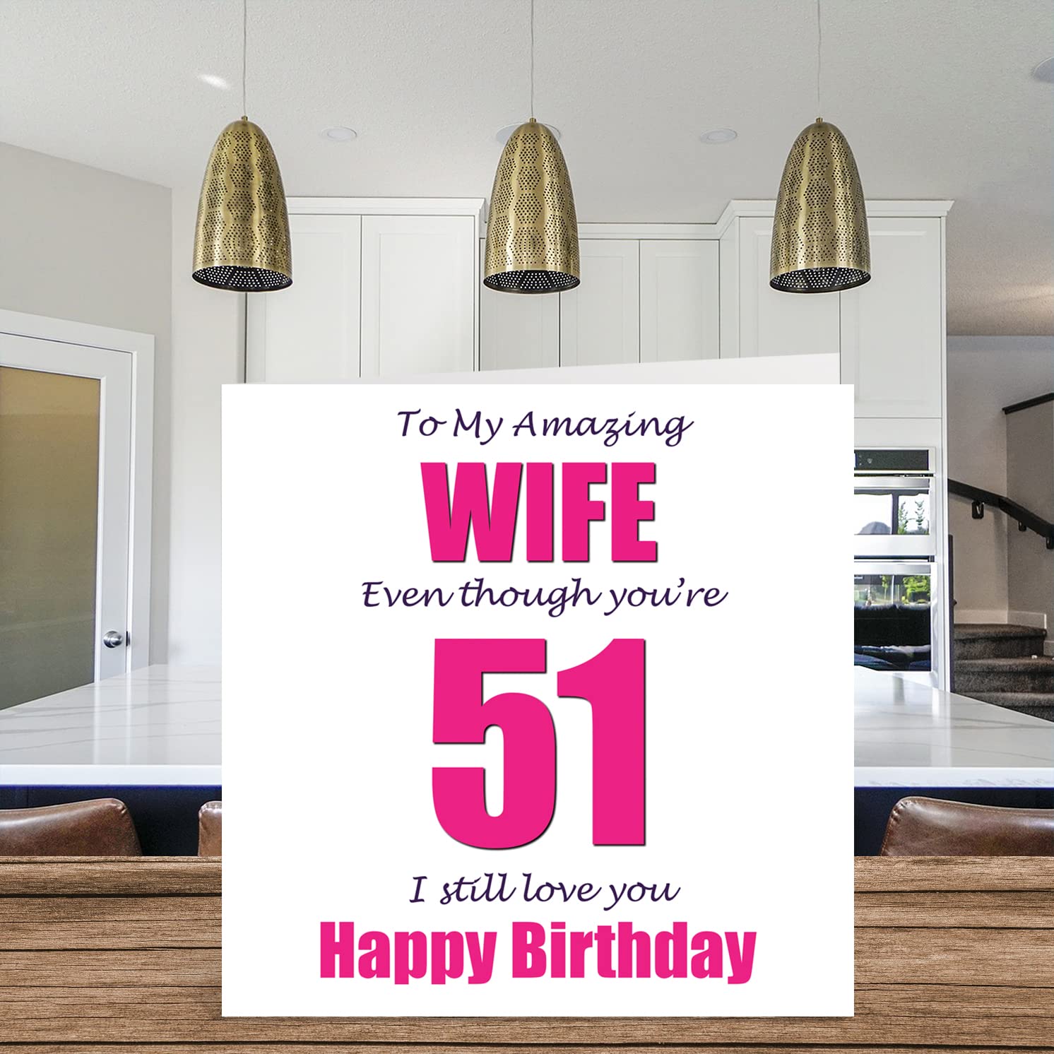 Funny 51st Birthday Cards for Wife - 51 I Still Love You - Happy Birthday Card for Wife from Husband Partner, Fifty-One Fifty-First Wifey Gifts, 5.7 x 5.7 Inch Joke Humor Greeting Cards