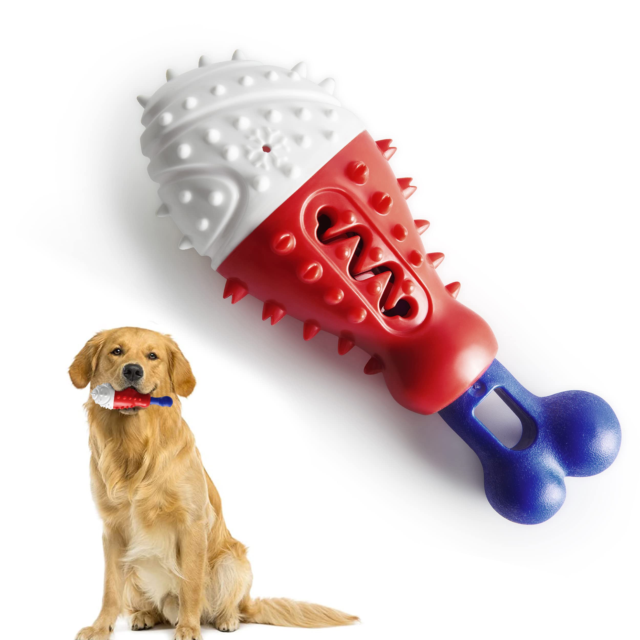 AL AILAIKE Dog Chew Toys for Aggressive Chewers,Puppy Toothbrush Clean Teeth Toys,Interactive Training Chew Toy , Dental Oral Care for Small Medium Dogs (Chicken Leg)