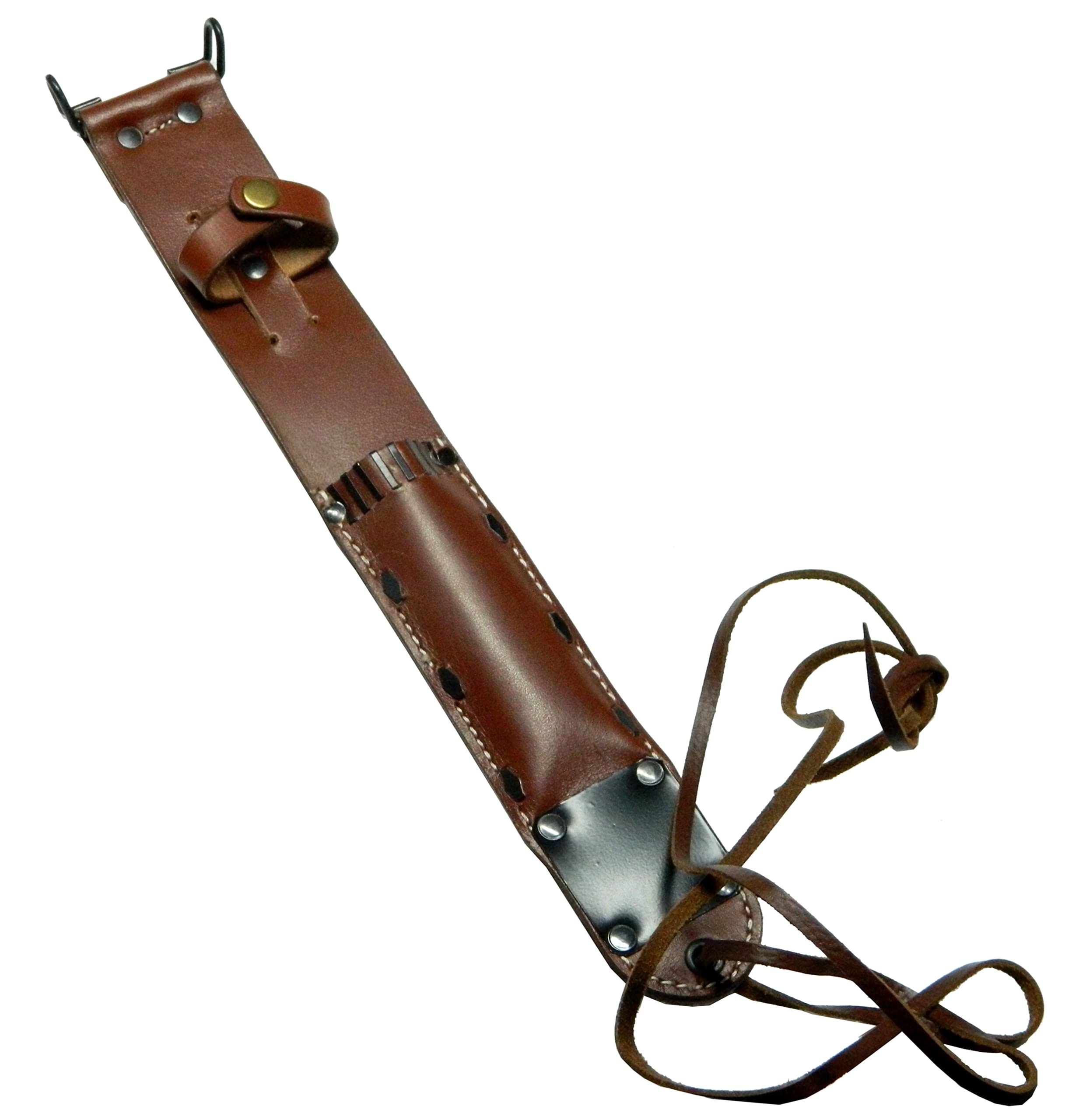 World War US M6 Leather Sheath for M3 Trench Knife Premium scabbard Drum Dyed Leather (Tan)