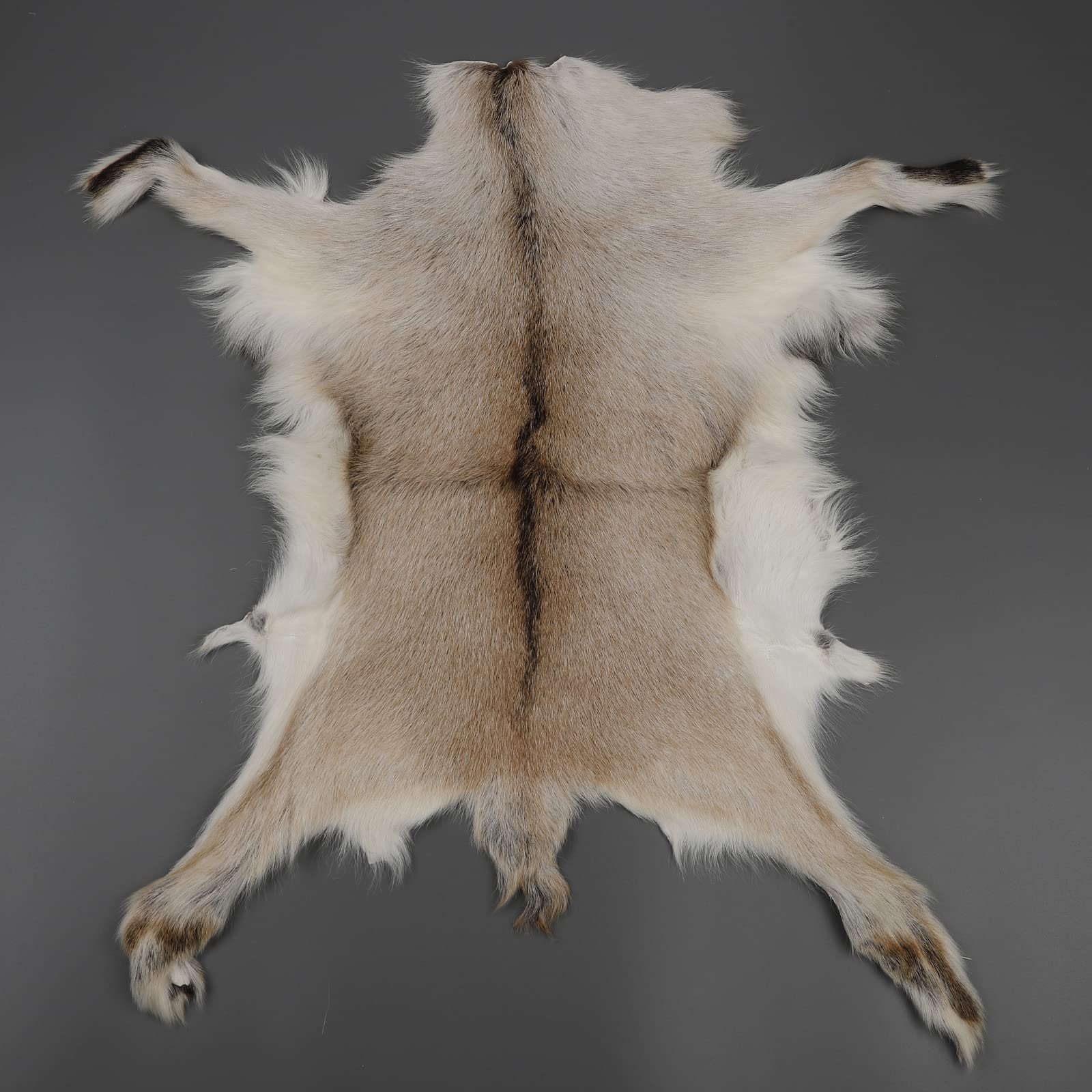 Natural Tanned Antelope Fur Pelts Real Goat Hides Sheepskin Leather Fur Rugs Handbag Scarf Clothing Accessories (Light Brown, Length: 15.7-26 in, Width: 11.8-21.6 in),1 pcs