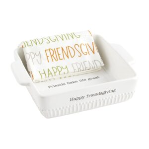 mud pie friendsgiving baker set,white