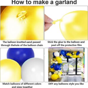 Graduation Party Decorations Navy Blue Yellow 2024/Blue Yellow Balloons/Michigan Balloons/Blue Yellow Birthday Party Decorations 40pcs for Blue Yellow Graduation Decorations 2024