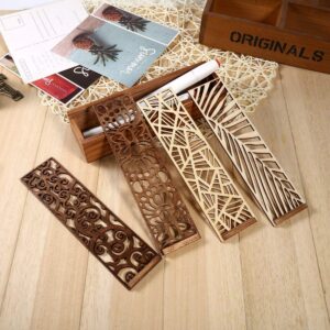 Wood Storage Organiser with Removable Cover, Pencil Case Box Wooden Penholder(Geometric Patch Type)